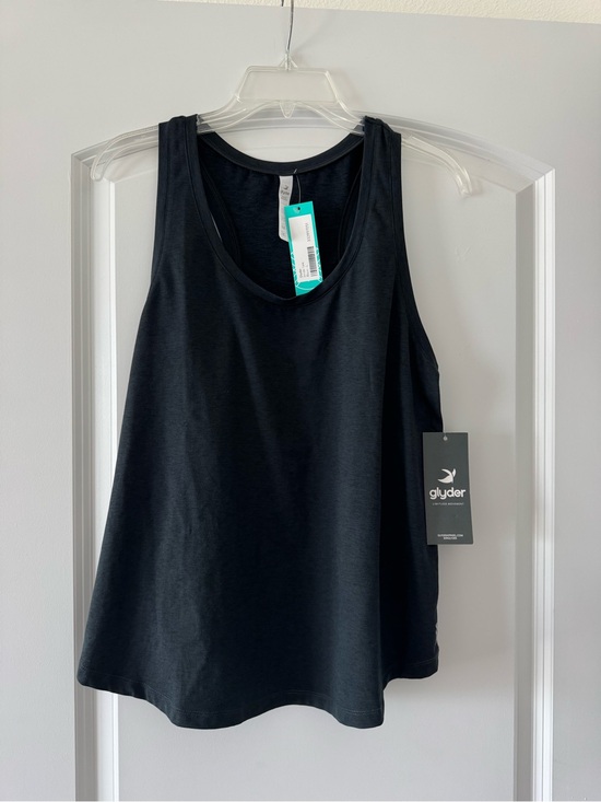 Glyder Tops - Glyder Stride Tank: Black Marble SIZE L